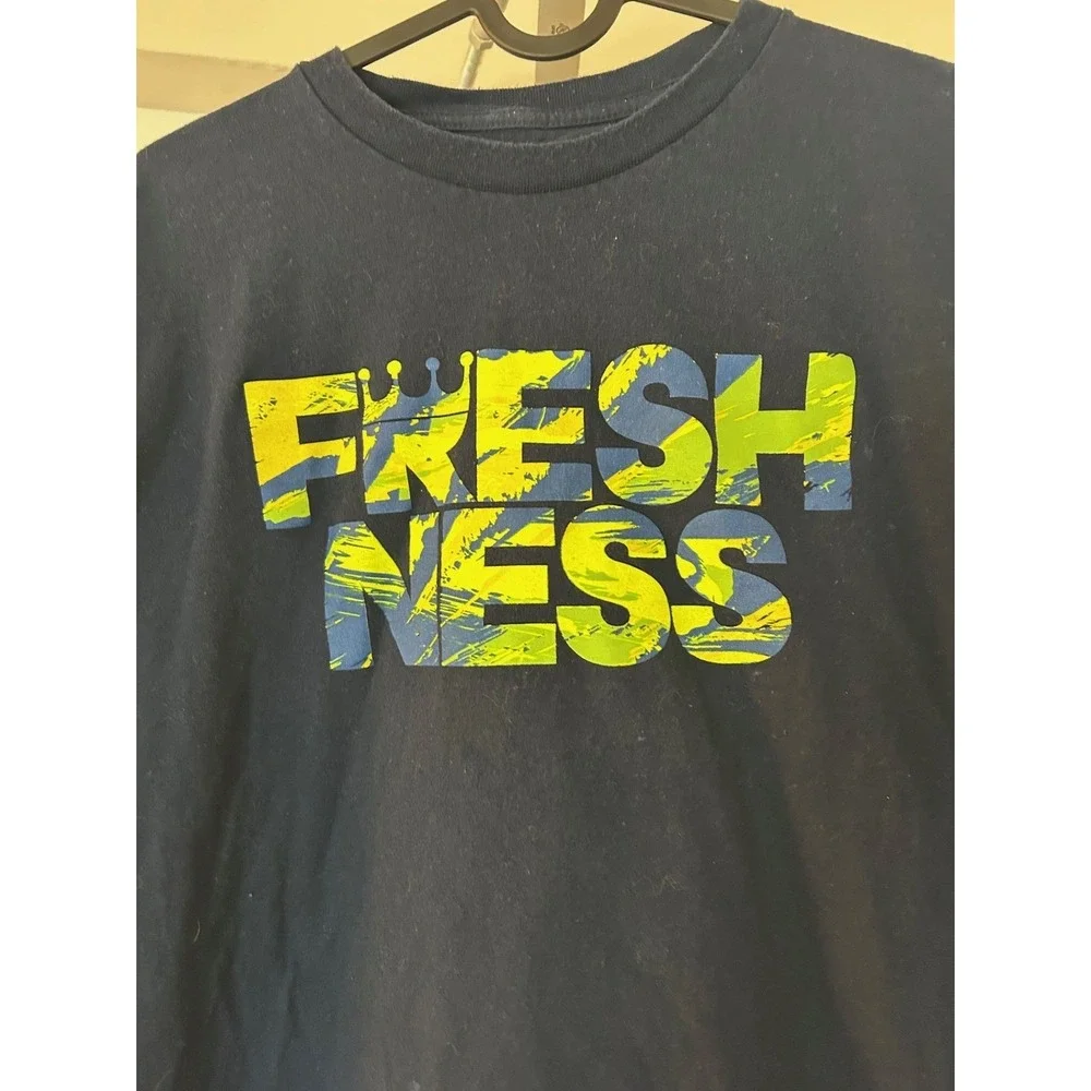 Adidas Mens XL Navy Blue Freshness Graphic T Shirt Short Sleeve Crew Neck Cotton